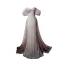 Charmant Gris Rougissant Rose Perlage Faux Diamant Paillettes Robe De Soirée 2022 Trompette / Sirène De l'épaule Manches Courtes Dos Nu Train De Balayage Soirée Robe De Ceremonie