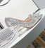 Glitzernden Sexy Silber Kristall Pailletten Brautschuhe 2024 9 cm Stilettos Spitzschuh Hochzeit Pumps Hochhackige
