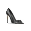 Mode Schwarz Abend Leder Pumps Hochhackige 2024 10 cm Stilettos Spitzschuh Damenschuhe
