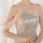 Sexy Blanche Paillettes Fendue devant Robe De Soirée 2022 Trompette / Sirène Une épaule Sans Manches Dos Nu Longue Soirée Robe De Ceremonie