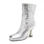 Glitzernden Lindgrün Cocktail Stiefel Damen 2022 9 cm Stilettos Quadratische Zehe Stiefel