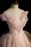 Charming Blushing Pink Prom Dresses 2022 A-Line / Princess Off-The-Shoulder Pearl Sequins Ruffle Sleeveless Backless Floor-Length / Long Prom Formal Dresses
