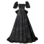 Élégant Noire Satin Robe De Bal 2022 Princesse Encolure Carrée Manches Courtes Dos Nu Noeud Train De Balayage Robe De Ceremonie