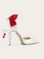 Charming White Bow Lace Flower Wedding Shoes 2024 Leather 10 cm Stiletto Heels Pointed Toe Wedding High Heels