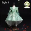 Flower Fairy Sage Green Appliques Lace Flower Birthday Flower Girl Dresses 2024 Ball Gown V-Neck Bell sleeves Court Train Flower Girl Dresses
