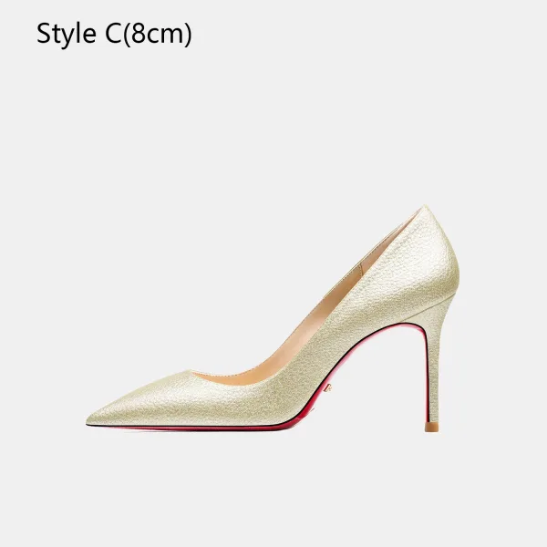 Sexy Rose Gold Evening Party Red Sole Pumps 2026 12 cm Stiletto Heels Pointed Toe High Heels