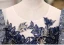 Vintage / Originale Bleu Marine Faux Diamant Paillettes En Dentelle Fleur Anniversaire Robe Ceremonie Fille 2024 Robe Boule Encolure Dégagée Manches Courtes Dos Nu Noeud Longue