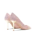 Glitzernden Rosa Pailletten Leder Brautschuhe 2024 8 cm Stilettos Spitzschuh Hochzeit Pumps Hochhackige