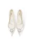Eleganta Vita Pärla Rhinestone Läder Brudskor 2026 6 cm Stilettklackar Spetsiga Bröllop Pumps Högklackade