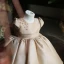 Modest / Simple Blushing Pink Beading Bow Short Flower Girl Dresses 2023 Ball Gown Birthday Scoop Neck Short Sleeve
