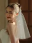 Elegant White Handmade  Flower Bridal Wedding Veils 2025 Tulle