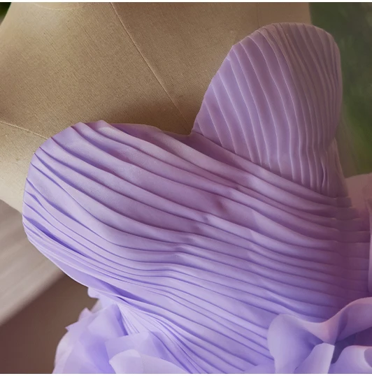 Flower Fairy Lavender Rose Prom Dresses 2024 Ball Gown Strapless Sleeveless Backless Sweep Train Prom Formal Dresses
