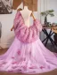 Flower Fairy Lavender Handmade  Appliques Prom shawl 2025 Tulle