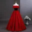 Vintage / Retro Red Prom Dresses 2025 Ball Gown Ruffle Strapless Sleeveless Backless Floor-Length / Long Formal Dresses