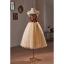 Chic / Beautiful Champagne Embroidered Homecoming Graduation Dresses 2024 A-Line / Princess Strapless Sleeveless Backless Tea-length Formal Dresses