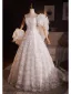 Elegante Weiß Applikationen Brautkleider / Hochzeitskleider 2025 A Linie Bandeau Ärmellos Rückenfreies Mit Schal Sweep / Pinsel Zug