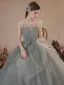 Charming Sage Green Prom Dresses 2022 A-Line / Princess Spaghetti Straps Sleeveless Backless Beading Floor-Length / Long Prom Formal Dresses