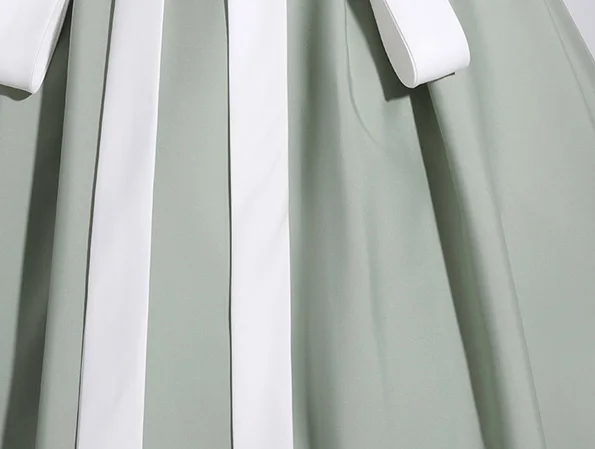 Fashion Sage Green Prom Dresses 2024 Ball Gown Square Neckline Puffy Short Sleeve Backless Bow Sash Floor-Length / Long Prom Formal Dresses