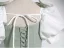 Fashion Sage Green Prom Dresses 2024 Ball Gown Square Neckline Puffy Short Sleeve Backless Bow Sash Floor-Length / Long Prom Formal Dresses