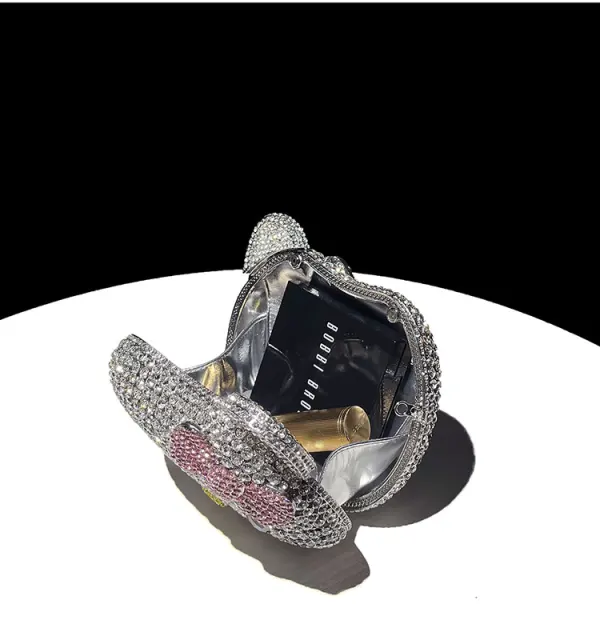Unusual Silver Cartoon Rhinestone Prom Handbag 2024