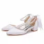 Elegante Weiß Perle Knöchelriemen Schleife Low Heel Brautschuhe 2025 4 cm Thick Heels Spitzschuh Hochzeit Hochhackige