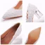 Charmant Blanche Perle En Dentelle Fleur Cristal Chaussure De Mariée 2023 7 cm Talons Épais À Bout Pointu Mariage Escarpins Talons Hauts