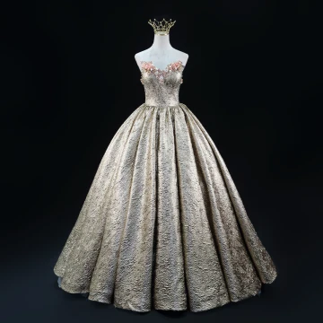 Glitter Goud Kralen Parel Pailletten Appliques Galajurken 2024 Baljurk Strapless Mouwloos Ruglooze Lange Gala Gelegenheid Jurken