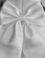 Chic / Beautiful White Appliques Bow Pearl Birthday Short Flower Girl Dresses 2025 Ball Gown Scoop Neck Short Sleeve
