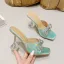 Chic / Beautiful Mint Green Street Wear Summer Rhinestone Bow Womens Sandals 2022 9 cm Stiletto Heels Open / Peep Toe Sandals High Heels