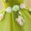 Flower Fairy Sage Green Lace Flower Appliques Asymmetrical Flower Girl Dresses 2024 Birthday Ball Gown V-Neck Sleeveless Tulle
