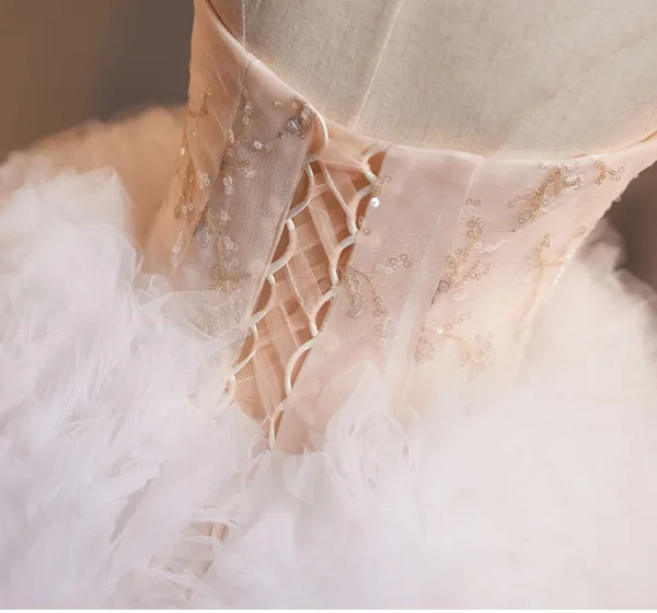 Edles Farbverlauf Himmelblau Perlenstickerei Perle Pailletten Fallende Rüsche Ballkleider 2025 Ballkleid Bandeau Ärmellos Rückenfreies Sweep / Pinsel Zug Ball Festliche Kleider