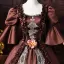 Vintage / Retro Medieval Coffee Appliques Lace Flower Ruffle Prom Dresses 2026 Ball Gown Square Neckline Short Sleeve Backless Floor-Length / Long Formal Dresses