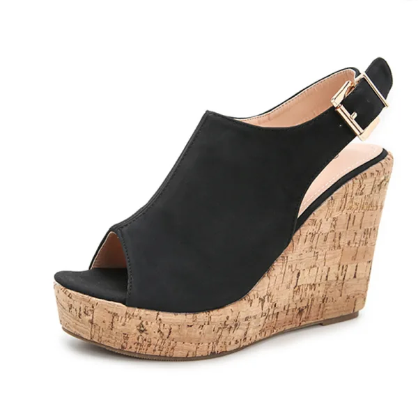Vintage / Retro Leopard Print Street Wear Womens Sandals 2022 11 cm Wedges Open / Peep Toe Sandals