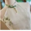 Chinese style Sage Green Printing Tea-length Cheongsam 2024 Trumpet / Mermaid High Neck Sleeveless