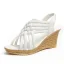 Chic / Beautiful White Summer Street Wear Womens Sandals 2023 7 cm Wedges Open / Peep Toe Womens Sandals