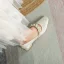 Chic / Beautiful Beige Prom Pearl Pumps 2023 Satin 3 cm Low Heel Thick Heels Square Toe Pumps High Heels