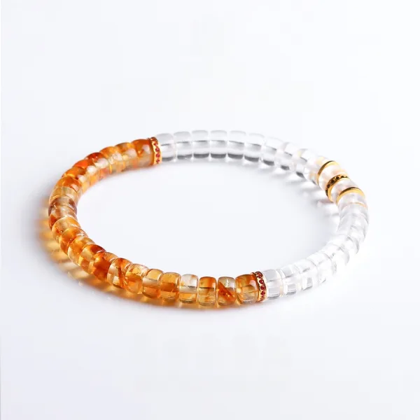 Chic / Beautiful Two Tone White Yellow Handmade  Natural Crystal Bracelet Accessories 2026