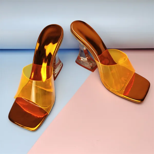 Fashion Transparent Silver Street Wear Summer Womens Sandals 2022 8 cm Stiletto Heels Crystal Open / Peep Toe Sandals High Heels