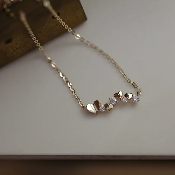 Lovely Gold Sterling Silver Heart-shaped Prom Necklaces Accessories 2023