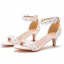 Sexy Charmant Weiß Strass Spitze Blumen Brautschuhe 2022 Knöchelriemen 5 cm Stilettos Peeptoes Hochzeit Sandaletten Hochhackige