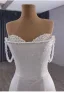 Haut de Gamme Blanche Fait main Appliques Perlage Perle Faux Diamant Corset  Robe De Mariée 2025 Trompette / Sirène Bustier Sans Manches Dos Nu Chapel Train