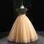 Chic / Beautiful Grey Sequins Prom Flower Girl Dresses 2022 Ball Gown Scoop Neck Sleeveless Sash Bow Floor-Length / Long Flower Girl Dresses