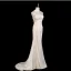 Sexy Ivoire Perle En Dentelle Fleur Robe De Soirée 2025 Trompette / Sirène Bustier Sans Manches Dos Nu Train De Balayage Robe De Ceremonie