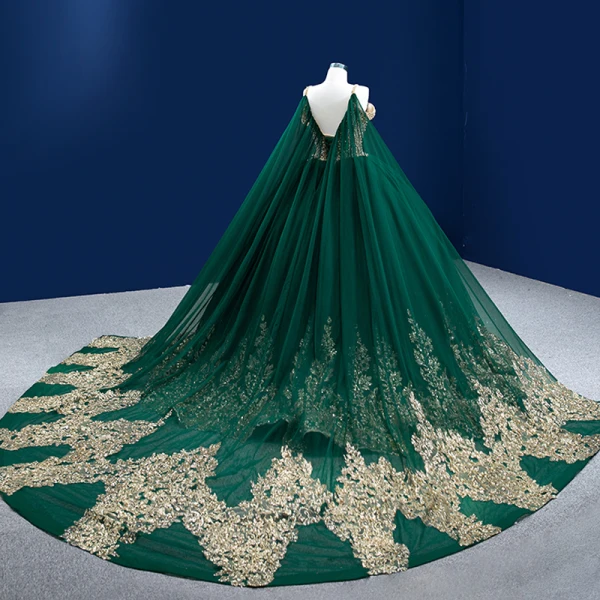 High End Dunkelgrün Perle Pailletten Ballkleider 2022 Ballkleid Spaghettiträger Ärmellos Rückenfreies Königliche Schleppe Ball Festliche Kleider
