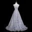 Jaw-dropping Fashion Grey Glitter Sequins Prom Dresses 2026 A-Line / Princess Strapless Sleeveless Backless Sweep Train Formal Dresses