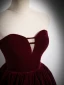 Sexy Burgundy Sequins Evening Dresses 2024 Trumpet / Mermaid Strapless Sleeveless Backless Floor-Length / Long Evening Party Formal Dresses