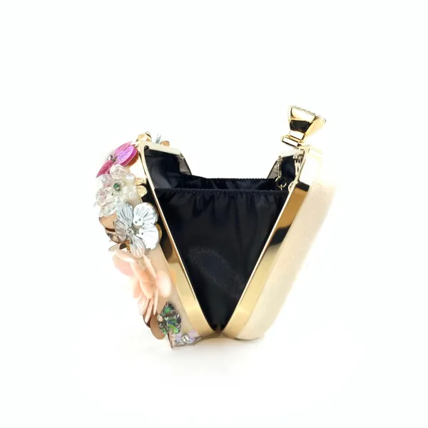 Chic / Beautiful Gold Pearl Rhinestone Sequins Outdoor / Garden Clutch Bags 2023 Satin