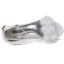 Simple Blanche Appliques Satin Chaussure De Mariée 2024 Bride Cheville 5 cm Talons Épais Peep Toes / Bout Ouvert Mariage Sandales Talons Hauts