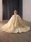 Luxury / Gorgeous Sparkly Champagne Beading Pearl Sequins Ruffle Wedding Dresses 2026 Ball Gown Sweetheart Sleeveless Backless Bow Chapel Train