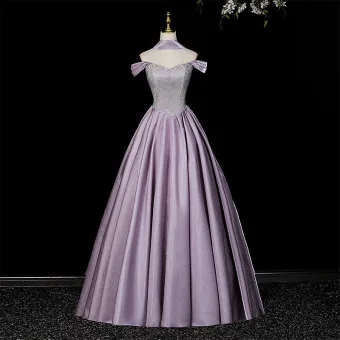 Elegant Purple Rhinestone Prom Dresses 2026 A Line Princess Strapless Sleeveless Backless Floor Length Long Formal Dresses